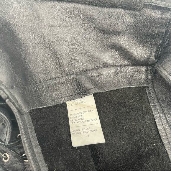 MOB Hand-tooled Leather Chaps Biker Black Horse Riding Size Extra Large USA Made - Picture 4 of 15